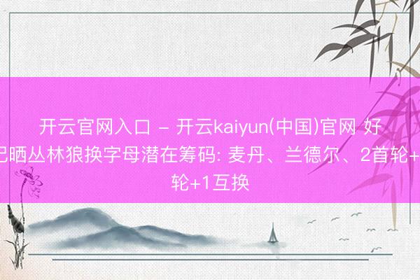 开云官网入口 - 开云kaiyun(中国)官网 好意思记晒丛林狼换字母潜在筹码: 麦丹、兰德尔、2首轮+1互换