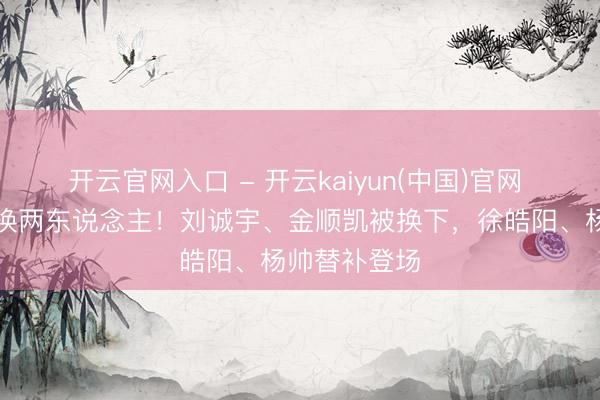 开云官网入口 - 开云kaiyun(中国)官网 申花半场连换两东说念主!刘诚宇、金顺凯被换下,徐皓阳、杨帅替补登场