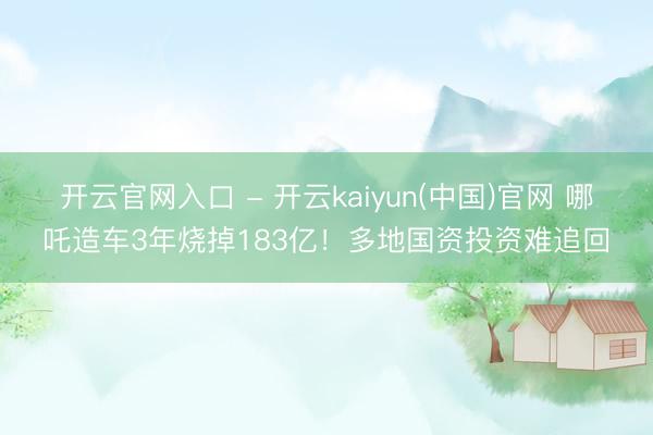 开云官网入口 - 开云kaiyun(中国)官网 哪吒造车3年烧掉183亿!多地国资投资难追回